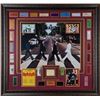 Image 1 : BEATLES COLLAGE 24 X 24 WITH SIGNED INDEX CARD ( LENNON MCARTNEY, STARR,HARRISON (PSA COA)