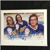 Image 1 : SLAP SHOTS HANSON BROTHERS TRIPLE SIGNED 8X10 PRINT (JSA COA)