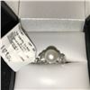 Image 2 : DIAMOND, PEARL, WHITE GOLD RING WITH TAGS