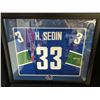 Image 1 : HENRIK SEDIN SIGNED 30 X 30 FRAMED PHOTO (JSA COA)