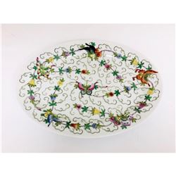 Chinese Floral Butterfly Painted Plate
