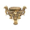 Image 4 : Large Two-Handled Foo Dog & Dragon Decorated Lion Footed Brass Censor