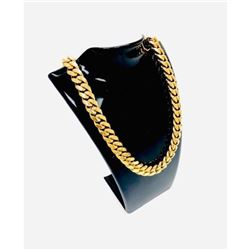 Mens 18K Gold Plated Cuban Link Necklace