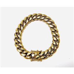 Mens Cuban Link 18K Gold Plated Bracelet