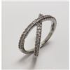 Image 2 : Sterling Silver 925 CZ Rhinestone Crossband Ring