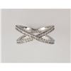 Image 3 : Sterling Silver 925 CZ Rhinestone Crossband Ring