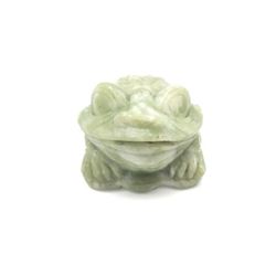 Sitting Good Luck Green Stone Frog