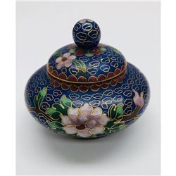 Asian Cloisonne & Enameled Floral Lidded Comport