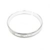 Image 3 : Ladies 925 Sterling Silver Plum Flower Bangle
