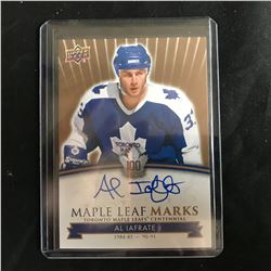 UPPER DECK MAPLE LEAF MARKS AL IAFRATE AUTO CARD