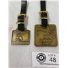 Image 2 : Lot of 2 Vintage Watch Fobs with leather straps