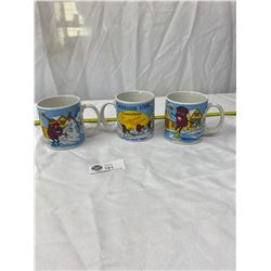 3 1988 California Rasin Christmas Mugs