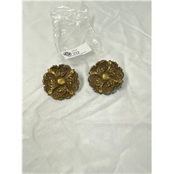 A Pair of heavy duty Solid Brass 3" Diameter Doorhandles