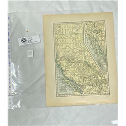 Early map of BC Saskatchewan on the Back