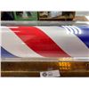 Image 2 : Outdoor Barber Pole with Glowing Bulb red/white/blue Spinning Stripes Good working Order