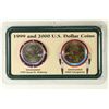 Image 1 : 1999 & 2000 US DOLLAR COINS 1999-SBA DOLLAR UNC &