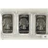 Image 1 : 3-1 TROY OZ .999 FINE SILVER PROOF INGOTS