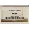 Image 3 : 2003 CANADA POLAR BEAR $2 NGC MS66
