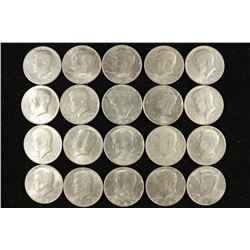 20 ASSORTED KENNEDY HALF DOLLARS