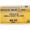 Image 3 : 1970-S SMALL DATE FS-1401 LINCOLN CENT ANACS MS65