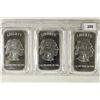 Image 1 : 3-1 TROY OZ .999 FINE SILVER PROOF INGOTS