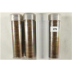 4 SOLID DATE ROLLS OF CANADA ONE CENTS