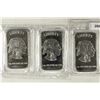 Image 1 : 3-1 TROY OZ .999 FINE SILVER PROOF INGOTS