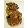 Image 3 : A PAIR OF CHINESE CARVED GILT AND RED P