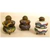 Image 2 : A GROUP OF STACKABLE CLOISONNE SALT AND