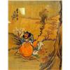 Image 2 : A FRAMED CHINESE WATERCOLOR ON FABRIC