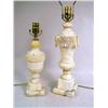Image 1 : TWO CARVED ALABASTER TABLE LAMPS