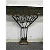 Image 2 : A WROUGHT IRON MARBLE TOP PIER TABLE