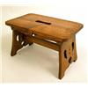 Image 1 : AN ARTS AND CRAFTS FIGURED OAK STOOL