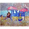 Image 2 : A FRAMED POINTILLISM-STYLE ACRYLIC ON P