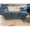 Image 7 : GREY RECLINING SOFA, LOVE SEAT, & CHAIR