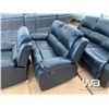 Image 6 : BLACK RECLINING SOFA, LOVE SEAT, & CHAIR