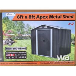 (UNUSED) 6 X 8 FT. APEX METAL SHED