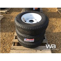 (3) 225/75R15 TRAILER TIRE & RIMS
