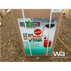 18 GALLON UPRIGHT PORTABLE OIL DRAIN W PUMP