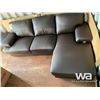 Image 2 : (UNUSED) LEATHER 2 SEAT CHAISE & OTTOMAN
