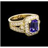 Image 1 : 2.08 ctw Tanzanite and Diamond Ring - 14KT Yellow Gold