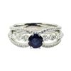 Image 2 : 1.64 ctw Round Brilliant Blue Sapphire And Diamond Ring - 18KT White Gold