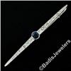 Image 2 : Art Deco 18kt White Gold 2.05 ctw Sapphire and Diamond Bar Pin Brooch