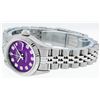 Image 9 : Rolex Ladies Stainless Steel Purple Diamond Quickset Datejust Wristwatch