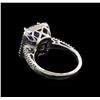 Image 3 : 4.03 ctw Tanzanite and Diamond Ring - 14KT White Gold