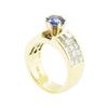 Image 4 : 3.68 ctw Round Brilliant Blue Sapphire And Diamond Ring - 18KT Yellow Gold