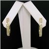 Image 2 : 18kt Yellow Gold 0.75 ctw Diamond Oval Hoop Earrings