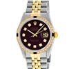 Image 2 : Rolex Mens 2 Tone 14K Maroon VS Diamond & Sapphire Datejust Wriswatch