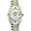 Image 2 : Rolex Mens 2 Tone 14K Mother Of Pearl Diamond & Sapphire 36MM Datejust Wristwatc