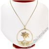 Image 3 : Vintage 14kt Yellow Gold Pierced and Textured Tree of Life Pendant Necklace